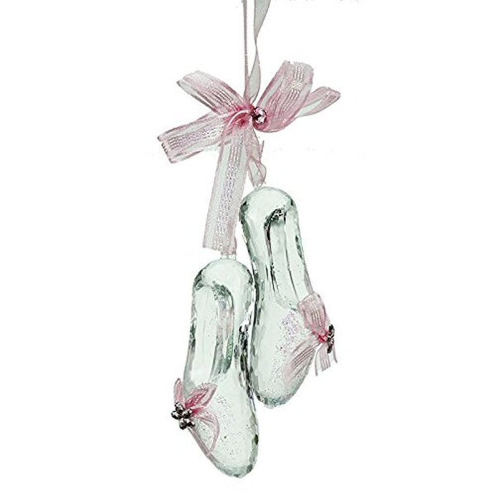 Gisela Graham 7cm Clear Ballet Shoes Hanging Decoration