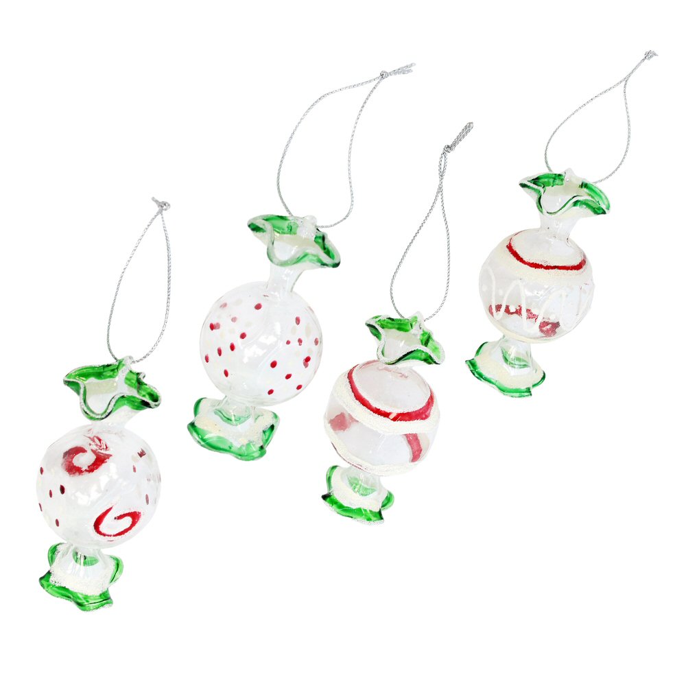 Gisela Graham 8cm Glass Sweet Hanging Decoration - (Choice of 4)
