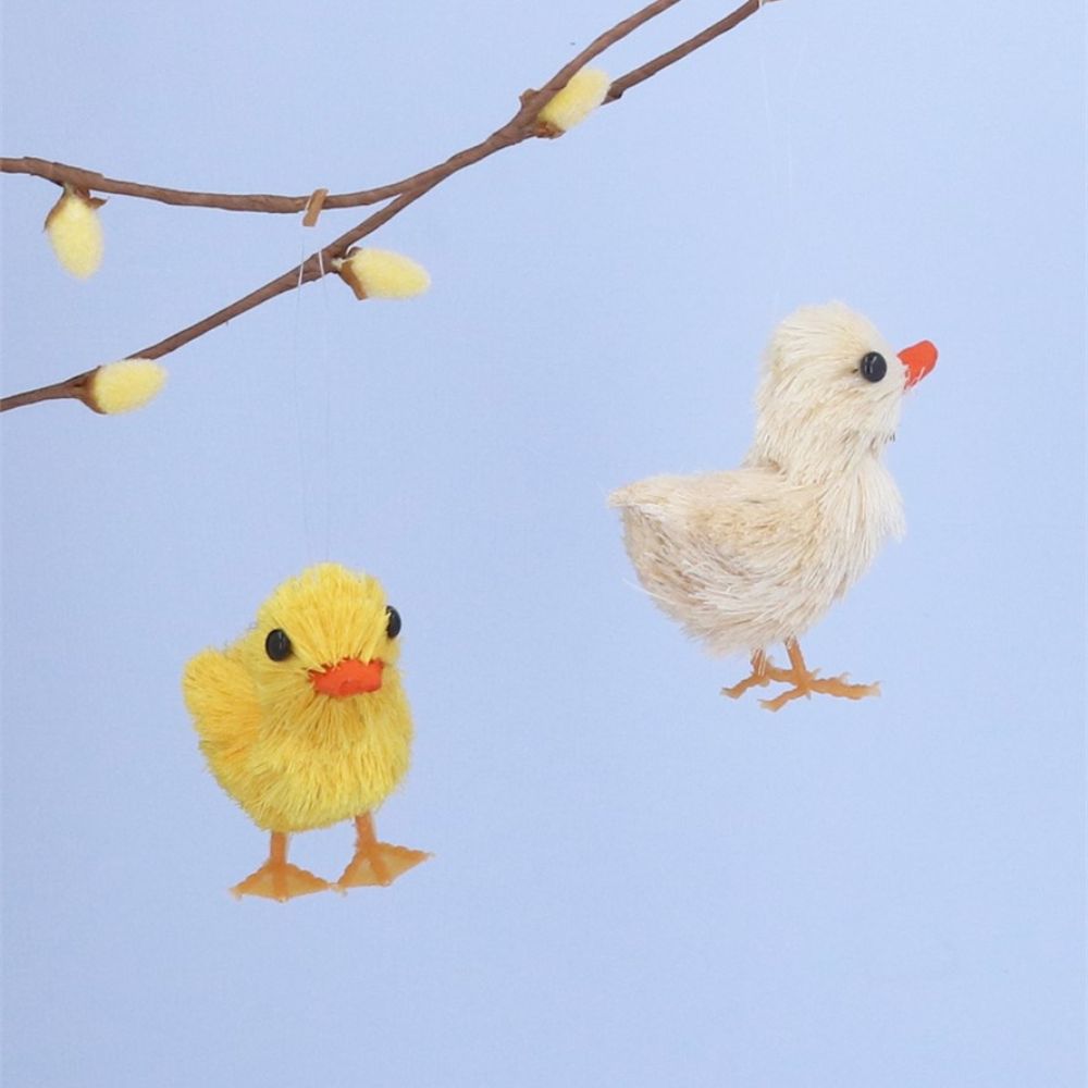 Gisela Graham 9cm Bristle Ducks Hanging Decoration (Choice of 2)