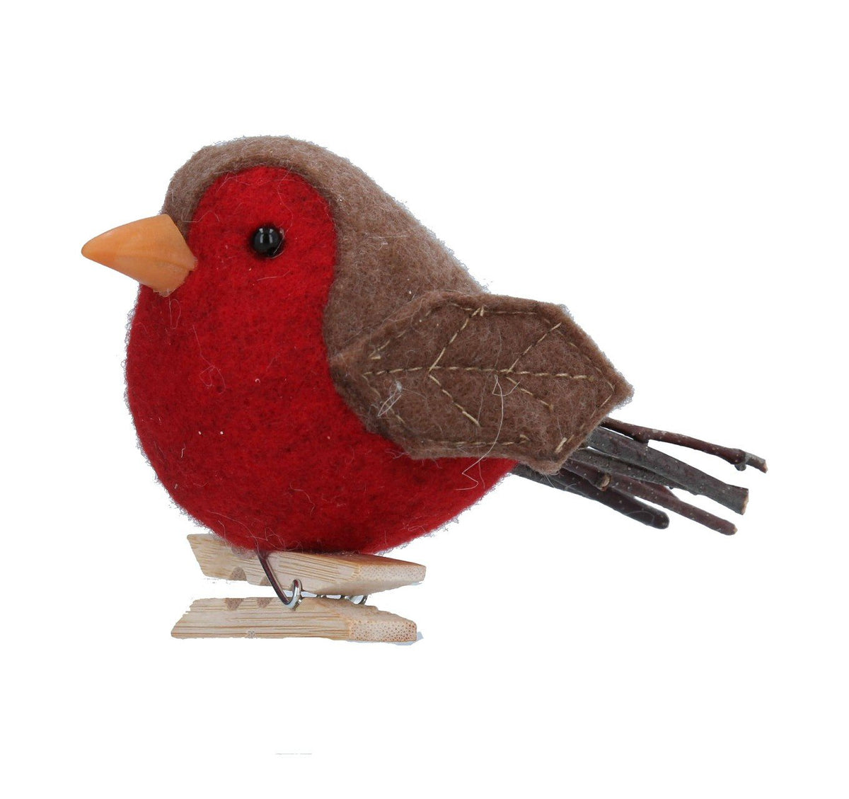Gisela Graham 9cm Felt Robin On A Peg Decoration