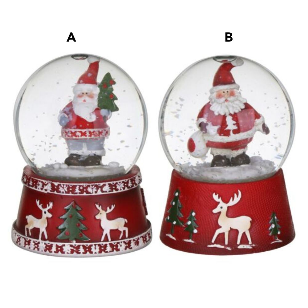 Gisela Graham 9cm New England Santa Snowglobe (Choice of 2)