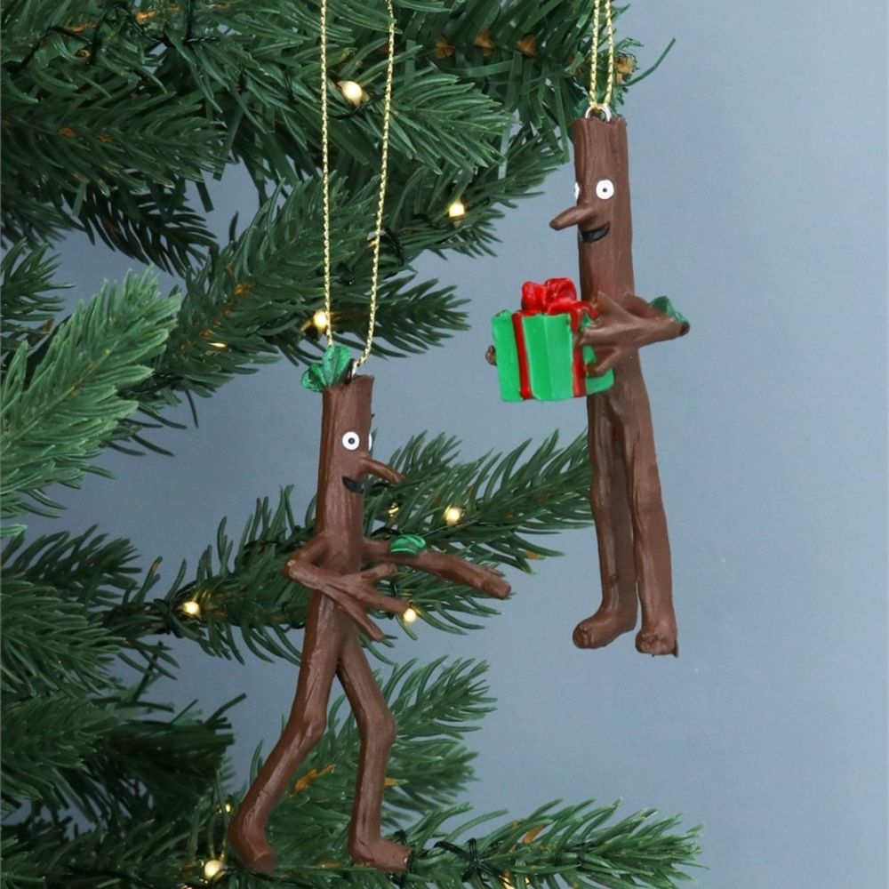 Gisela Graham 9cm Resin Stick Man Hanging Decoration - (Choice of 2)