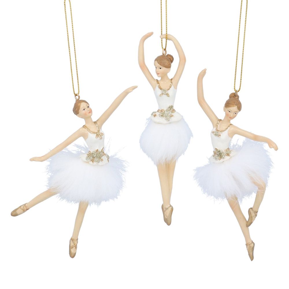 Gisela Graham 16cm Ballerina Feather Skirts Hanging Decoartion - (Choice of 3)