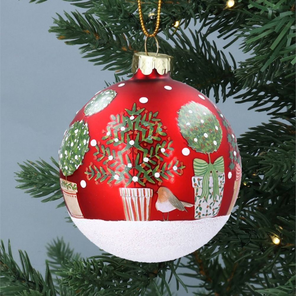 Gisela Graham Bauble - Red Christmas Topiary