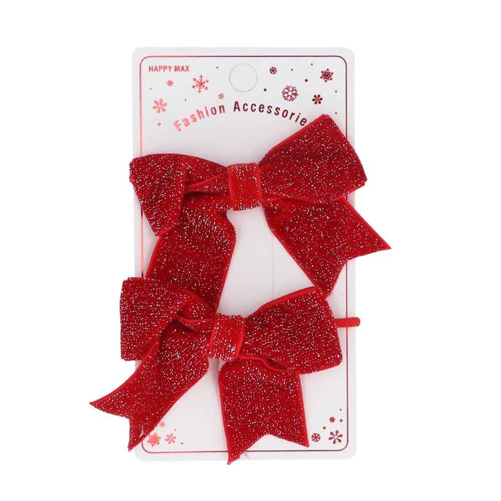 Gisela Graham Christmas Glitter Bow Hair Toggles