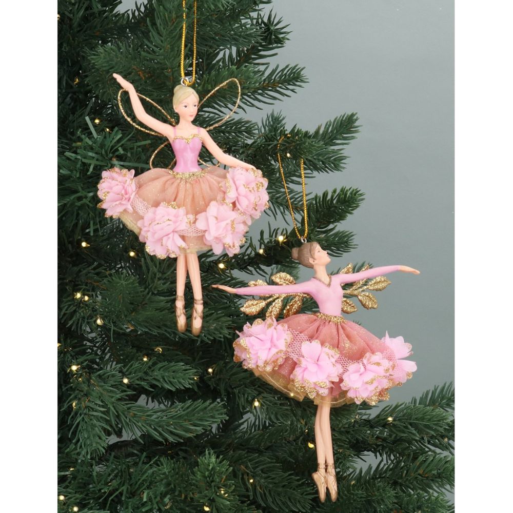 Gisela Graham Dusky Pink Floribunda Fairies (Choice of 2)