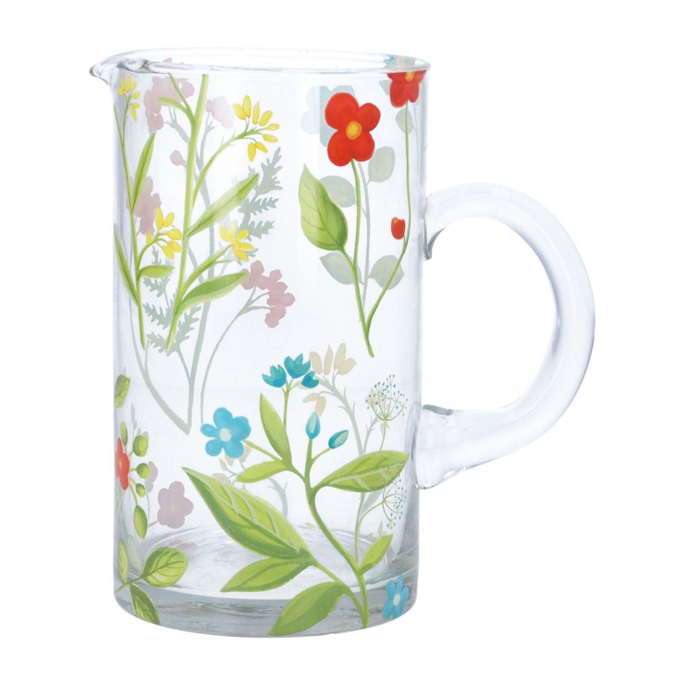 Gisela Graham 19cm Meadow Glass Water Jug