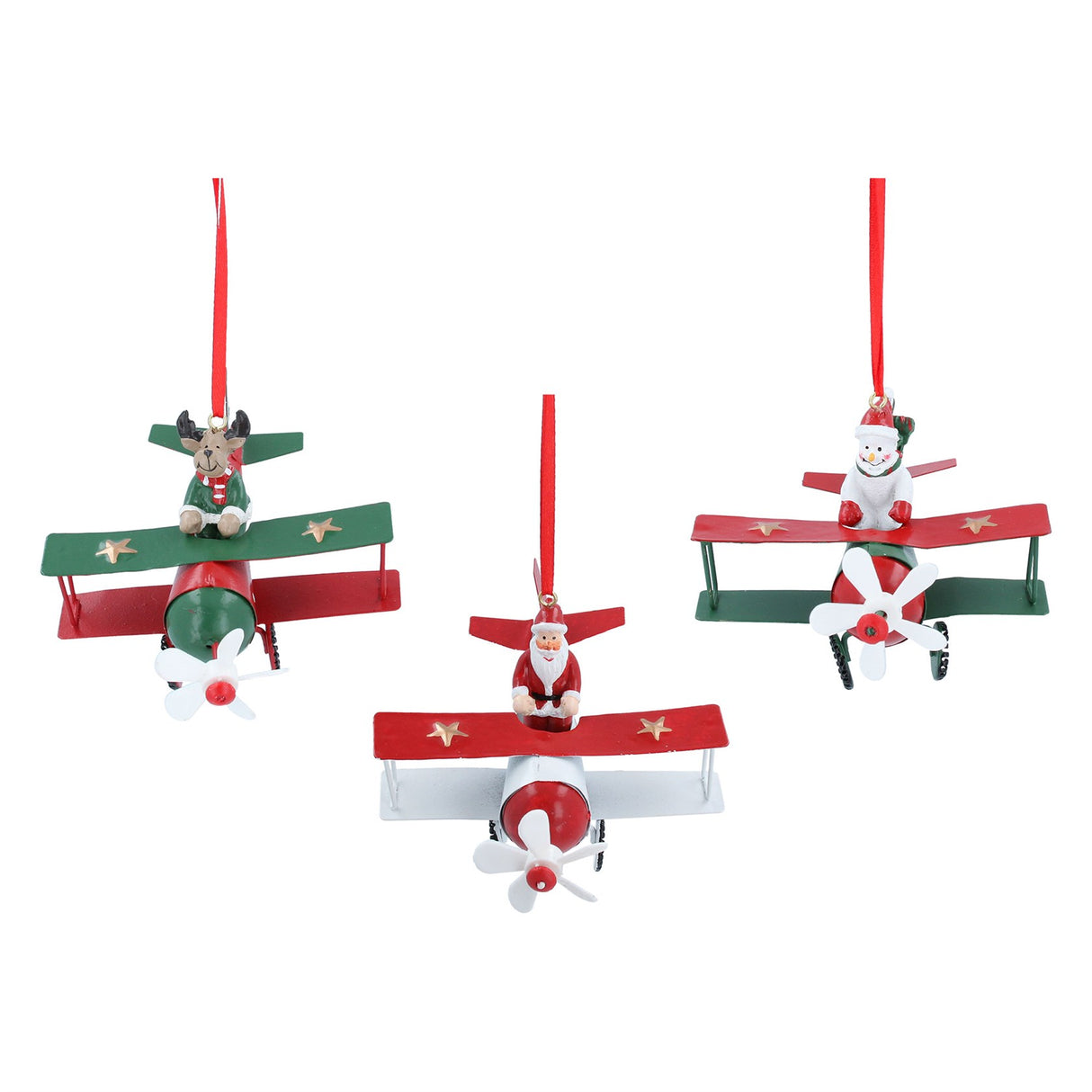 Gisela Graham Metal 10cm Plane Hanging Decoration (Choice of 3)