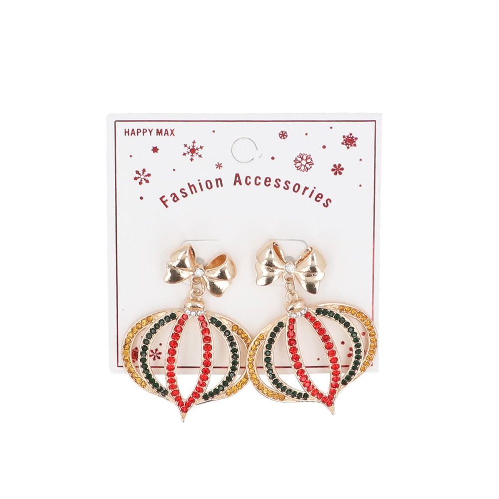 Gisela Graham Metal/Enamel Christmas Bauble Earrings