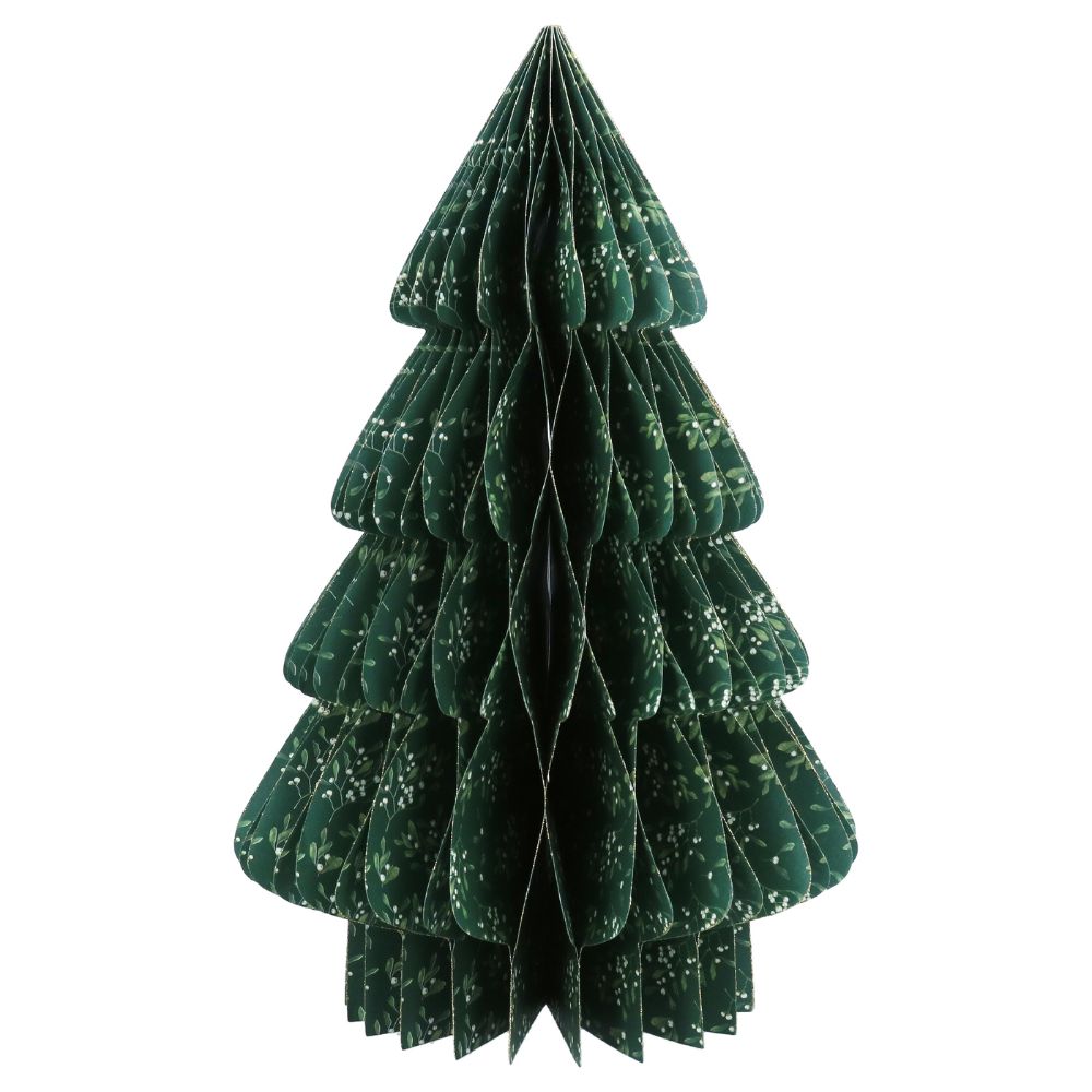 Gisela Graham Paper Honeycomb Tree, Green Mistletoe Large
