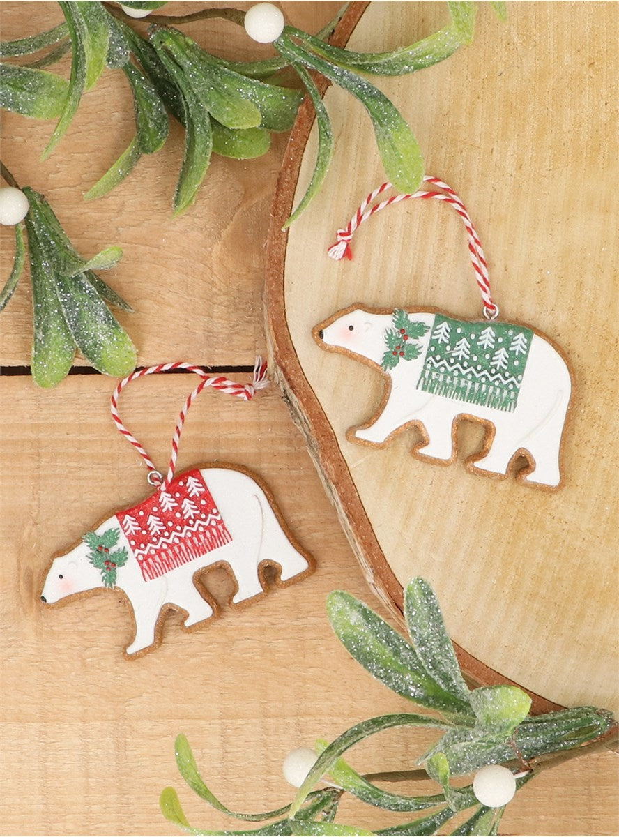 Gisela Graham Resin Gingerbread Polar Bear (Choice of 2)