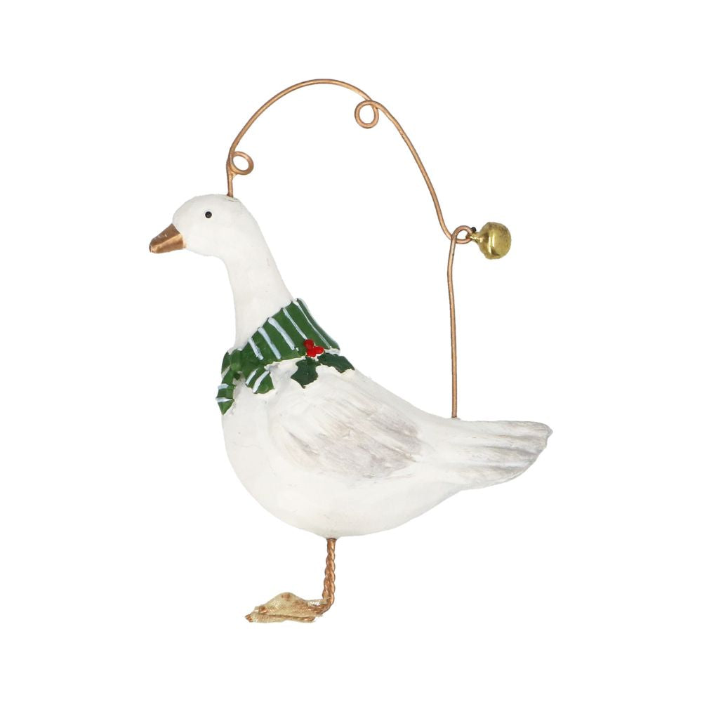 Gisela Graham Resin Goose with Scarf Decoration