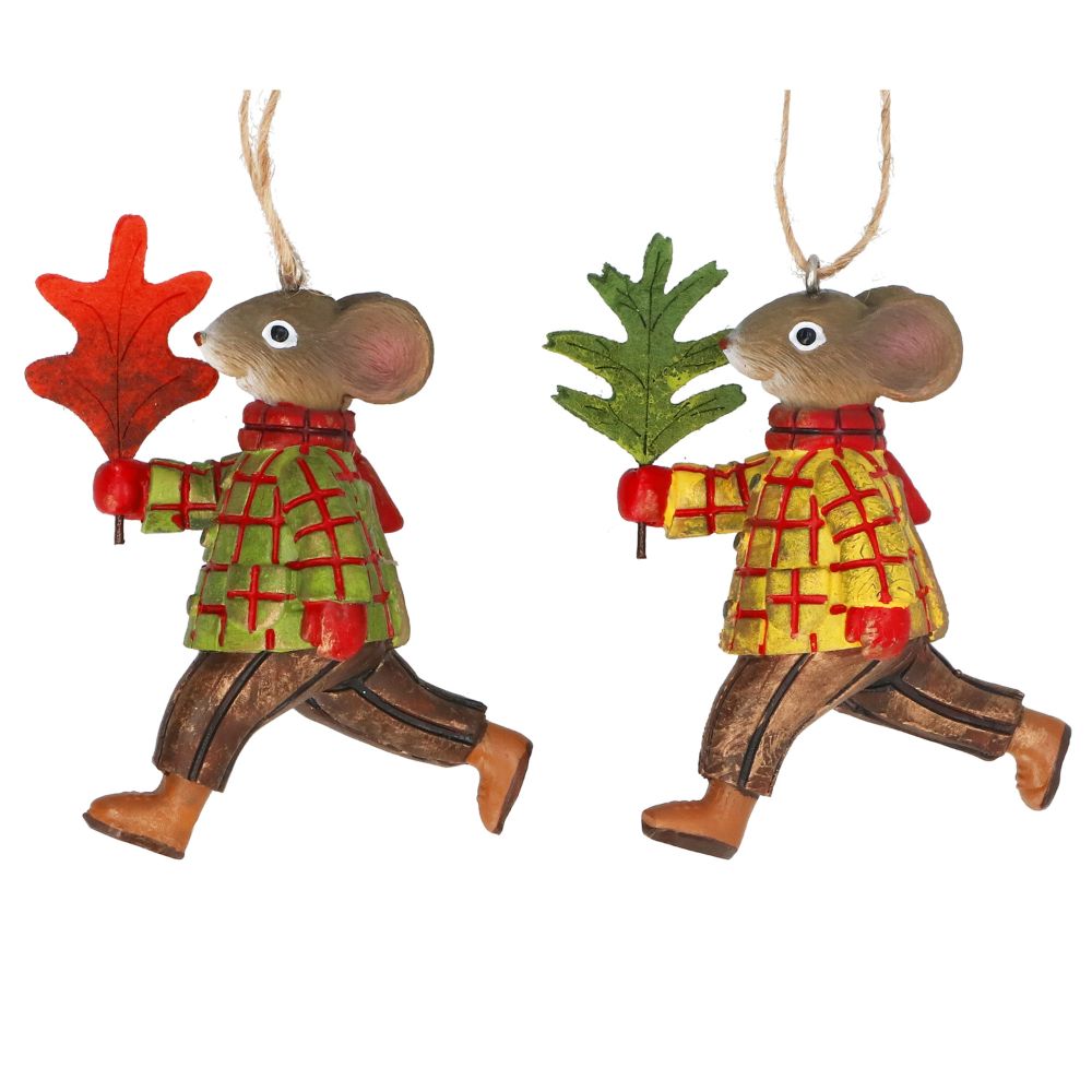 Gisela Graham Resin Mouse in Plaid Jumper (Choice of 2)