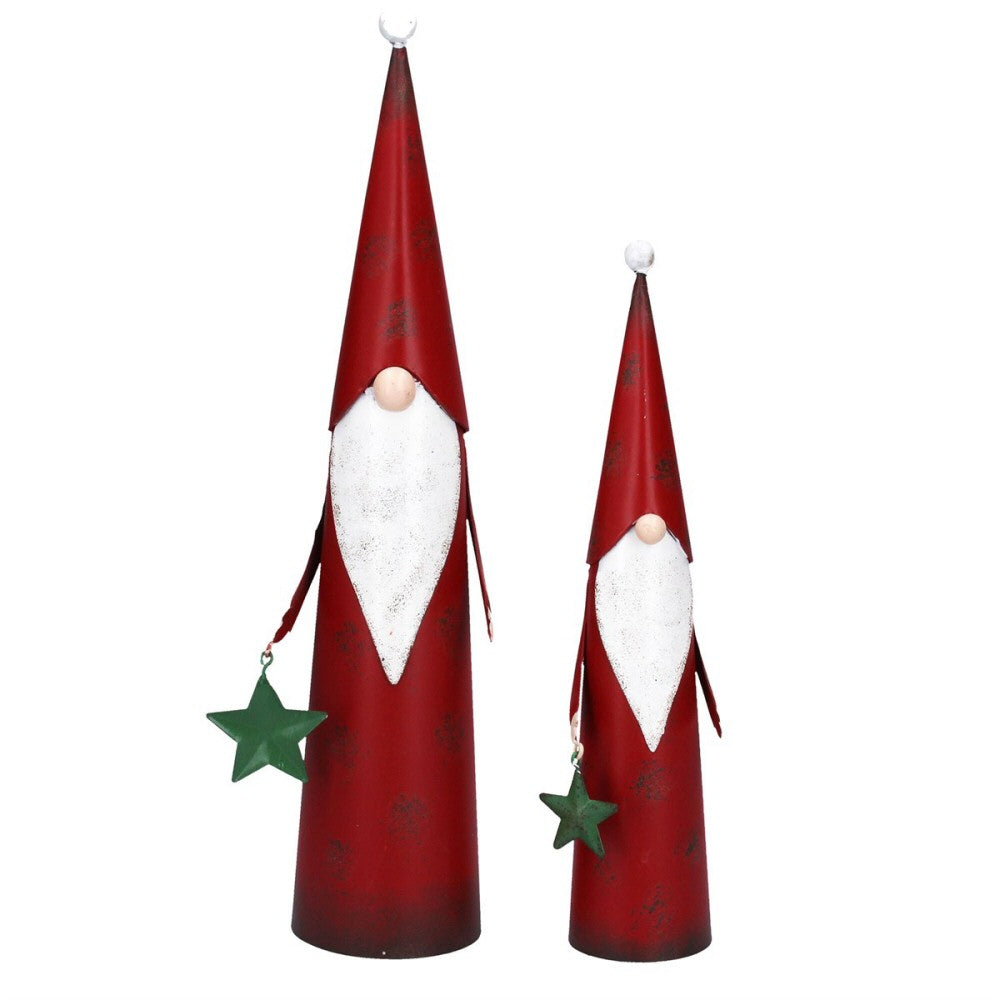 Gisela Graham Small Tin Cone Santa Ornament