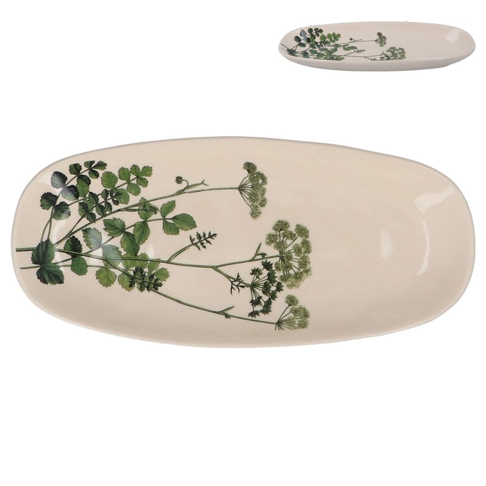 Gisela Graham Spring Hedgerow Stoneware Oval Plate