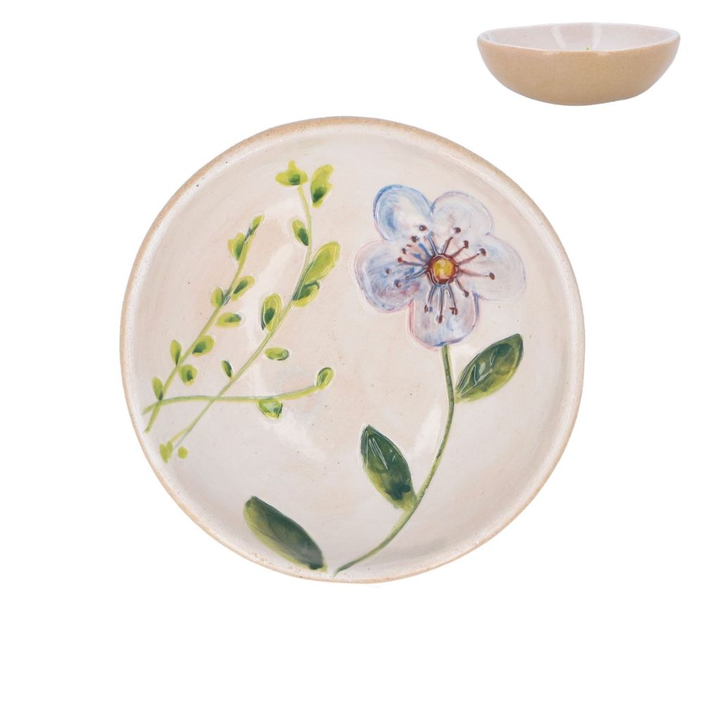 Gisela Graham 11cm Stoneware Blue Flower Mini Bowl