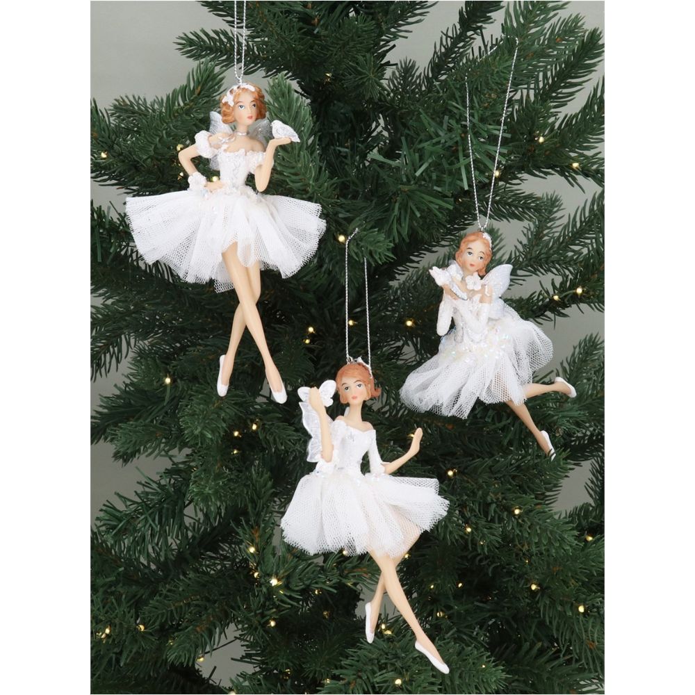 Gisela Graham - White Fairies with Butterflies (Choice of 3)