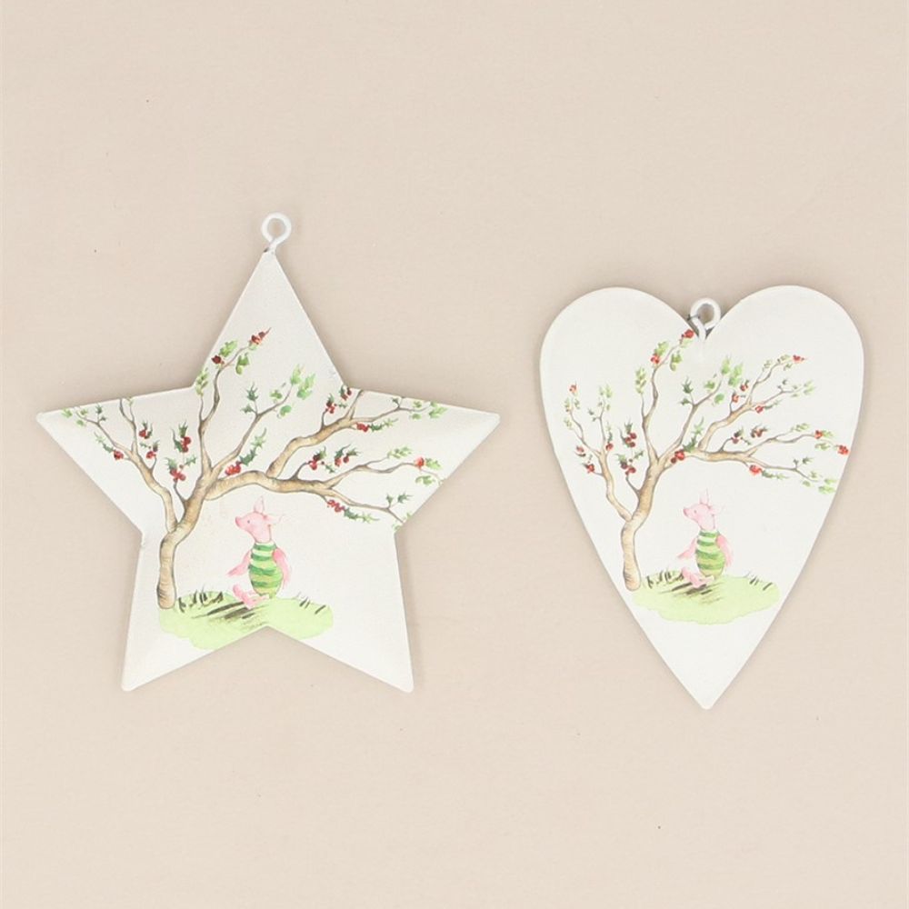 Gisela Graham Winnie-The-Pooh & Piglet Star or Heart (Choice of 2)