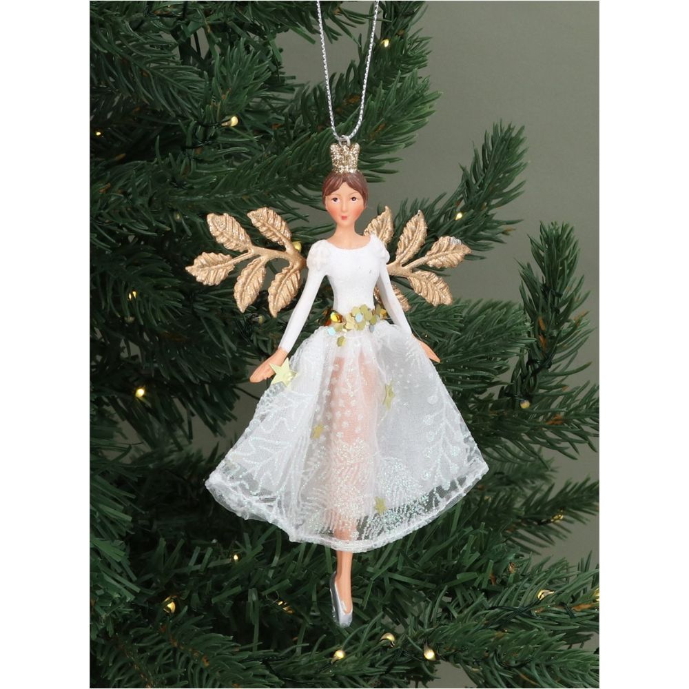 Gisela Graham Winter Palace White & Green Fairies (Choice of 2)