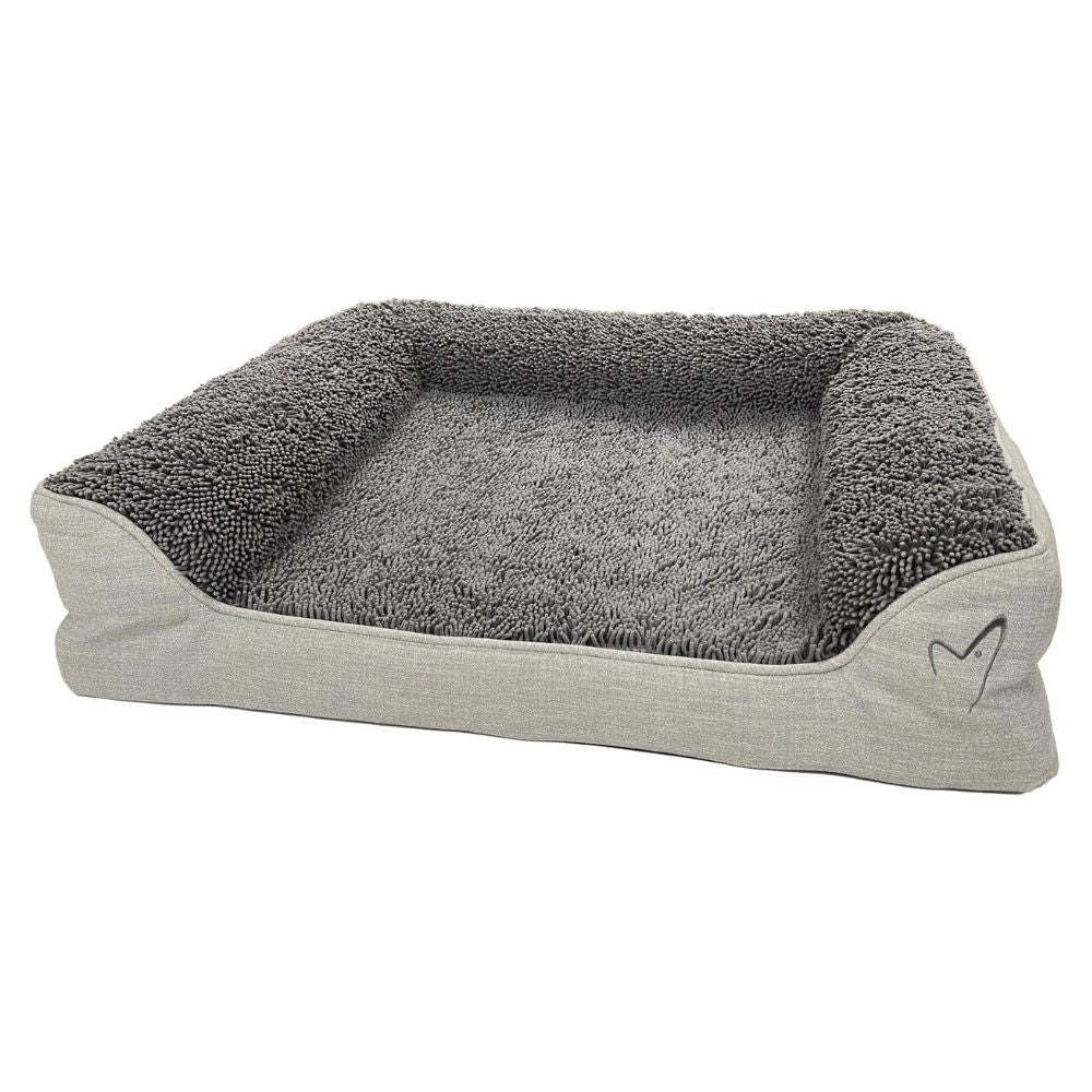 Gor Pets Noodle Soft Machine Washable Dog Bed - Medium - Grey - Old Railway Line Garden Centre