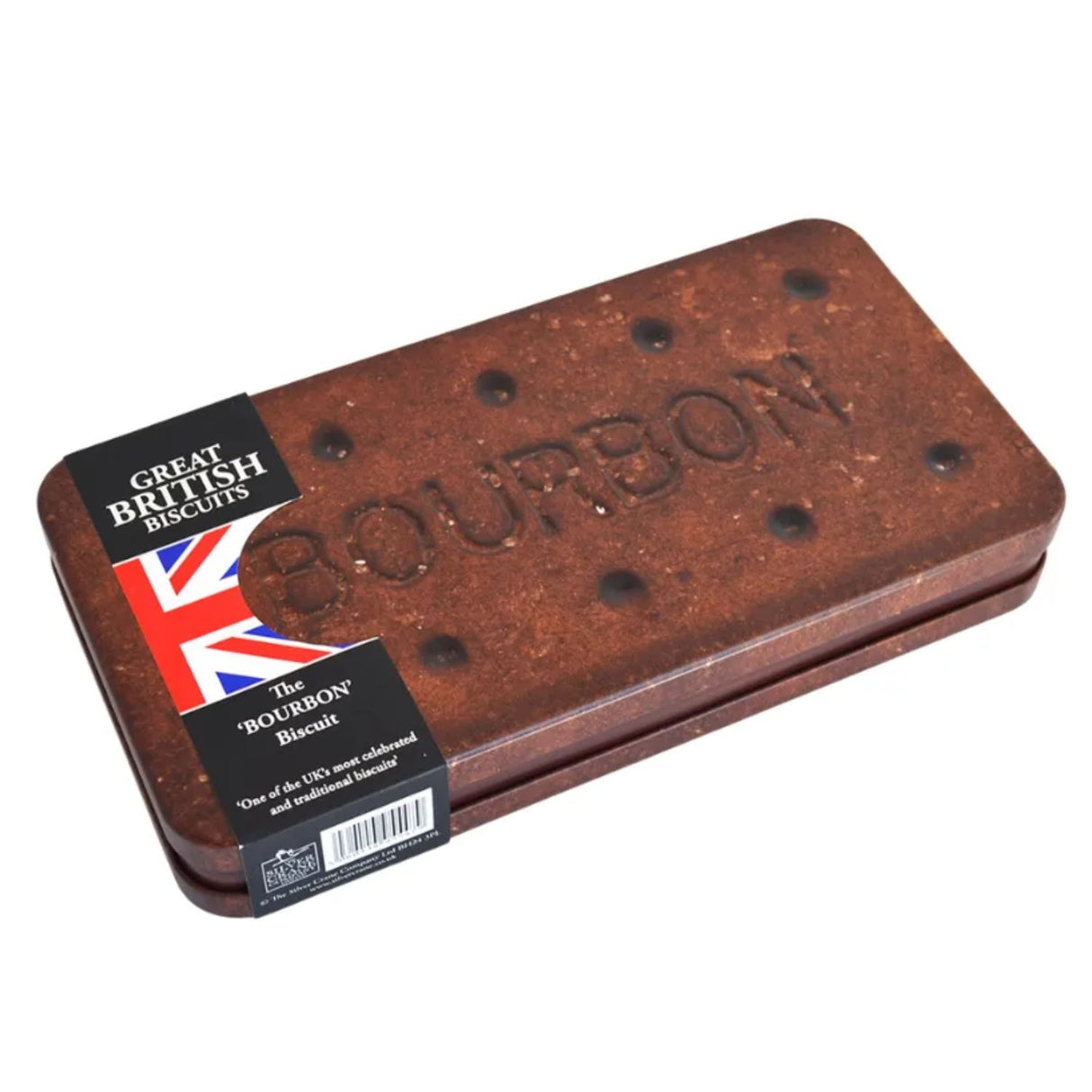 Great British Biscuits 400g Silver Crane Giant Bourbon Biscuit Tin