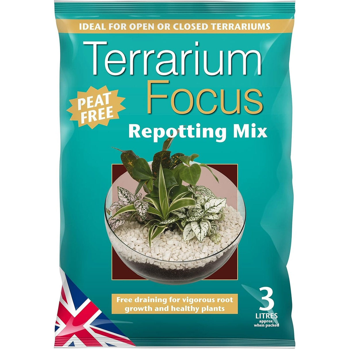 Growth Technology 3 Litres Terrarium Focus Repotting Mix Peat Free - Old Railway Line Garden Centre