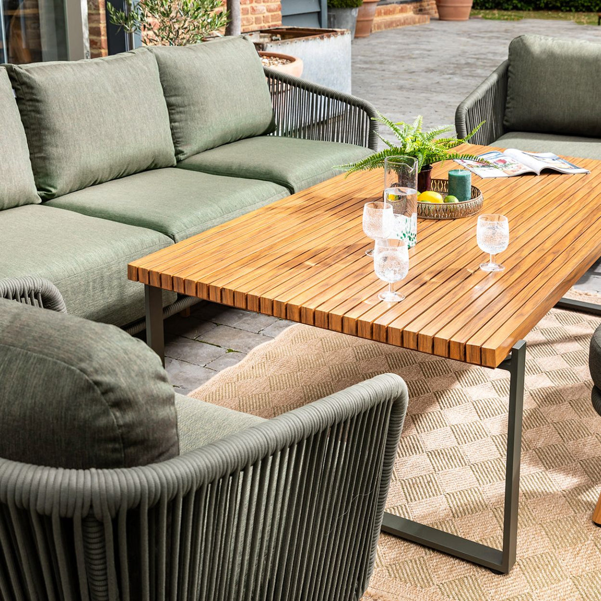 Hartman Eden 3 Seater Lounge Furniture Set - Moss Green