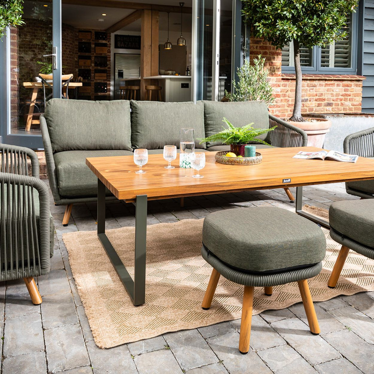 Hartman Eden 3 Seater Lounge Furniture Set - Moss Green