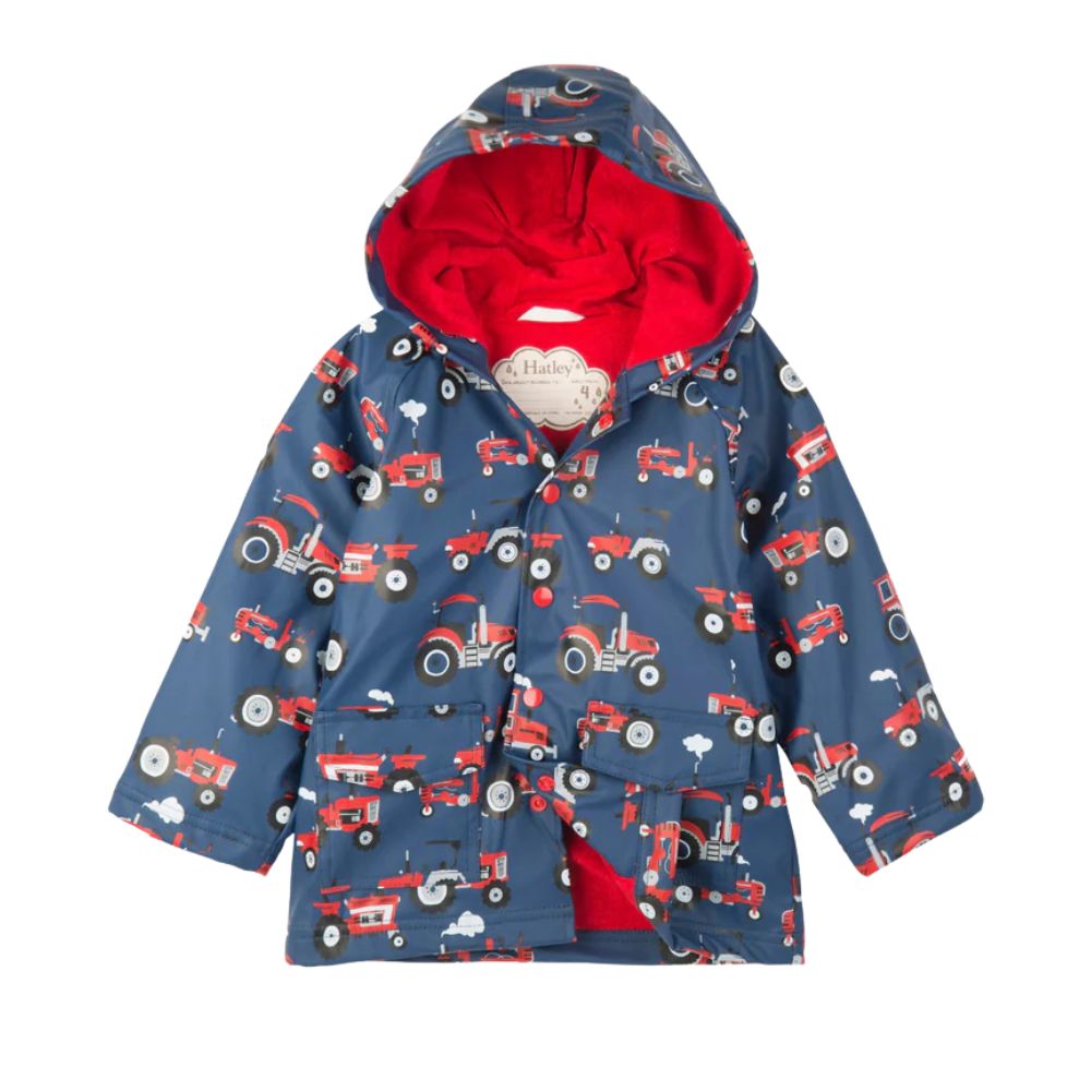 Hatley Red Farm Tractors Raincoat - Age 2