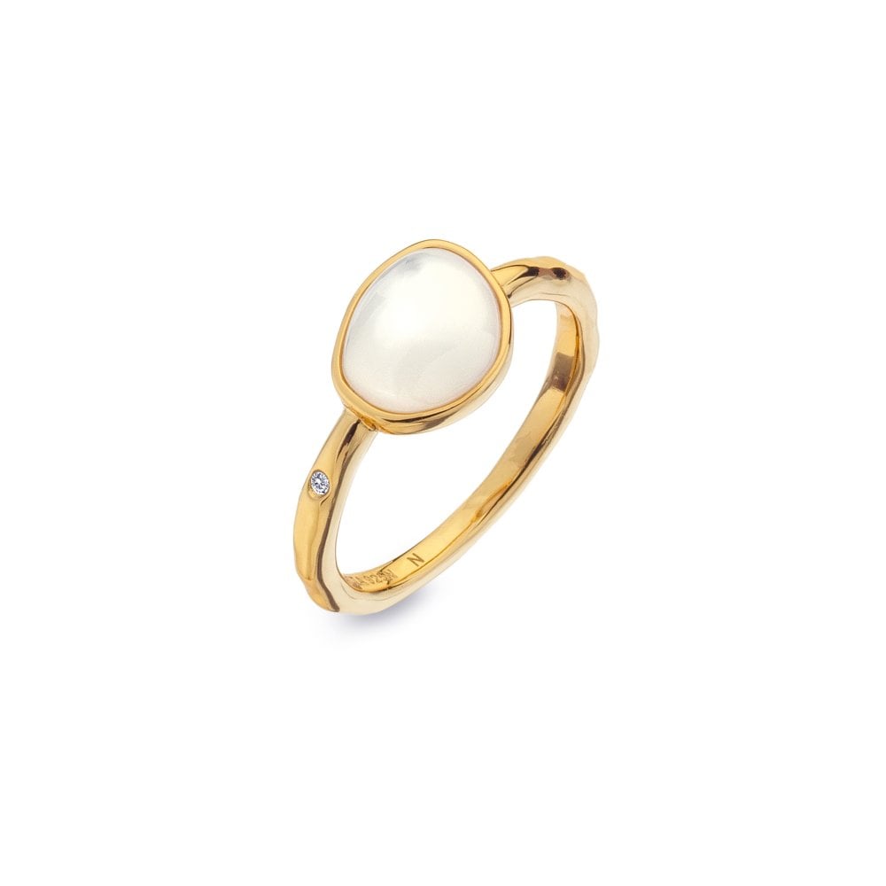 Hot Diamonds Calm Mother Of Pearl Ring - Gold - Size M