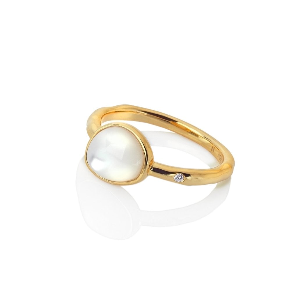 Hot Diamonds Calm Mother Of Pearl Ring - Gold - Size M