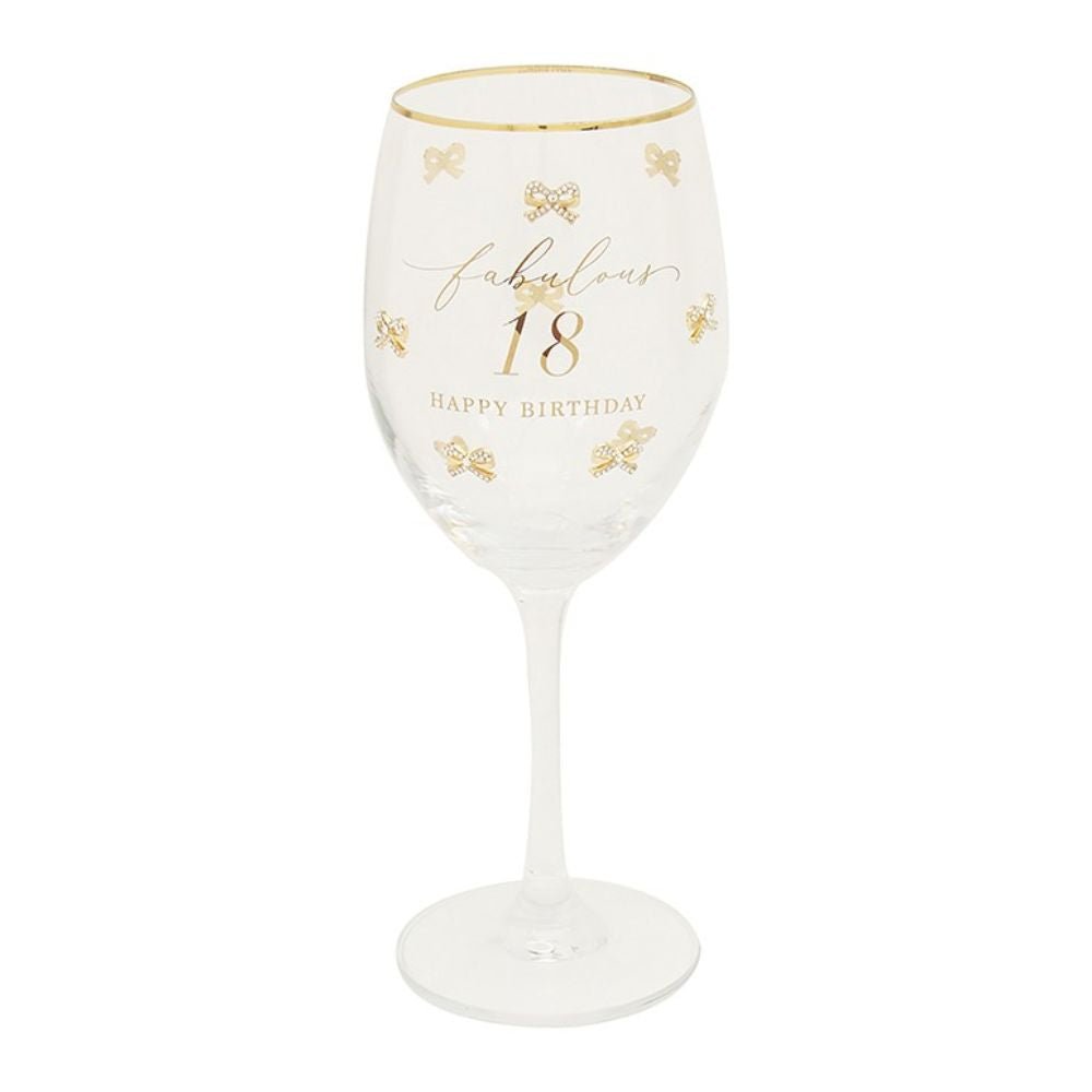 Hearts Design 18th Birthday Wine Glass - Old Railway Line Garden Centre