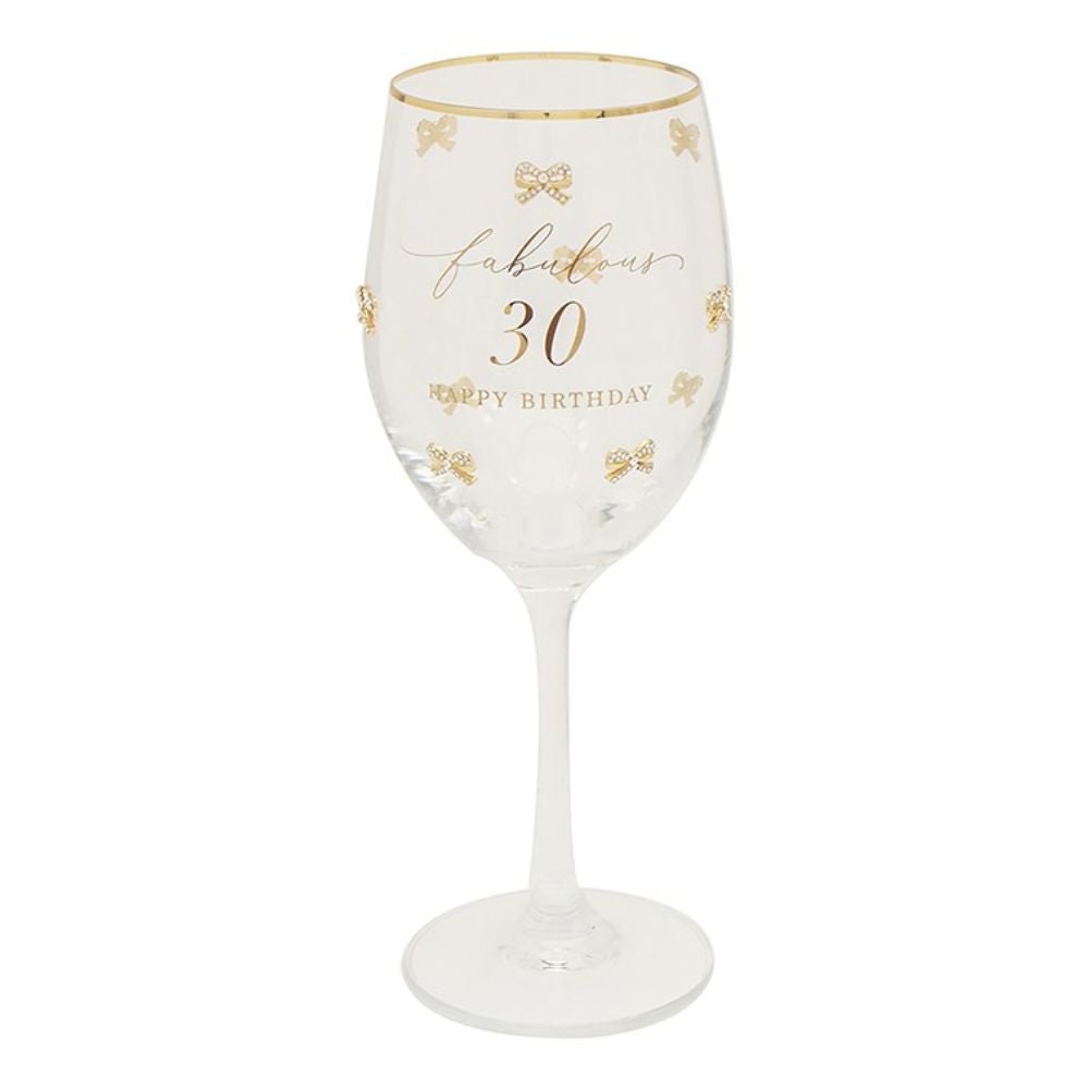 Hearts Design 30th Birthday Wine Glass - Old Railway Line Garden Centre