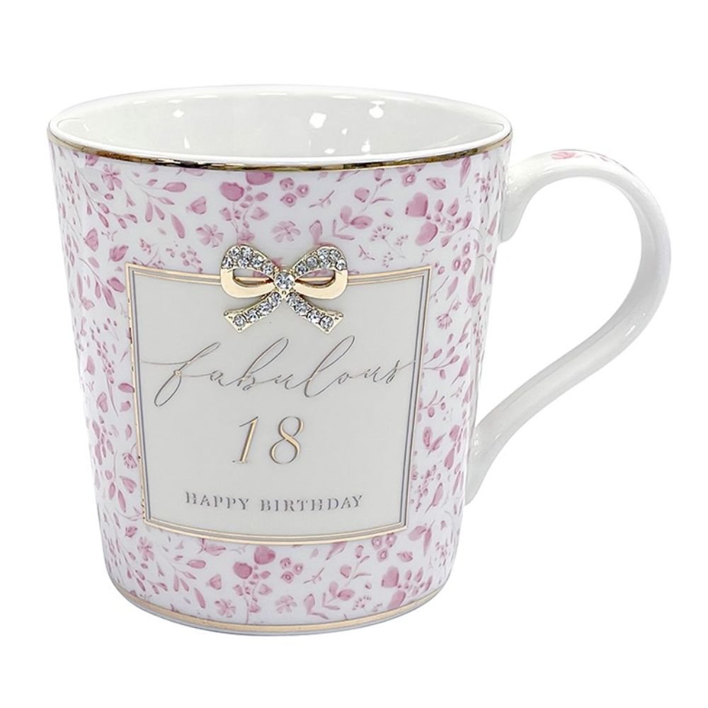 Hearts Design 9cm 18th Fabulous Birthday Mug - Old Railway Line Garden Centre