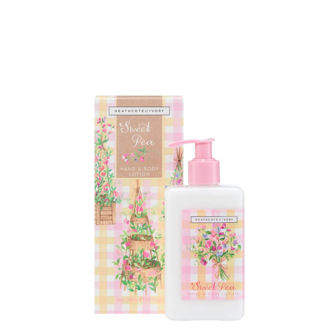 Heathcote & Ivory 250ml Sweet Pea Hand & Body Lotion - Old Railway Line Garden Centre