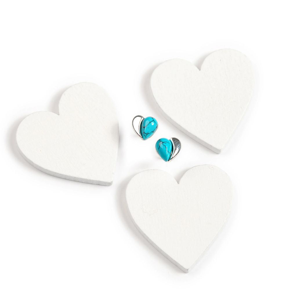 Henryka Silver & Turquoise Miniture Heart Stud Earrings