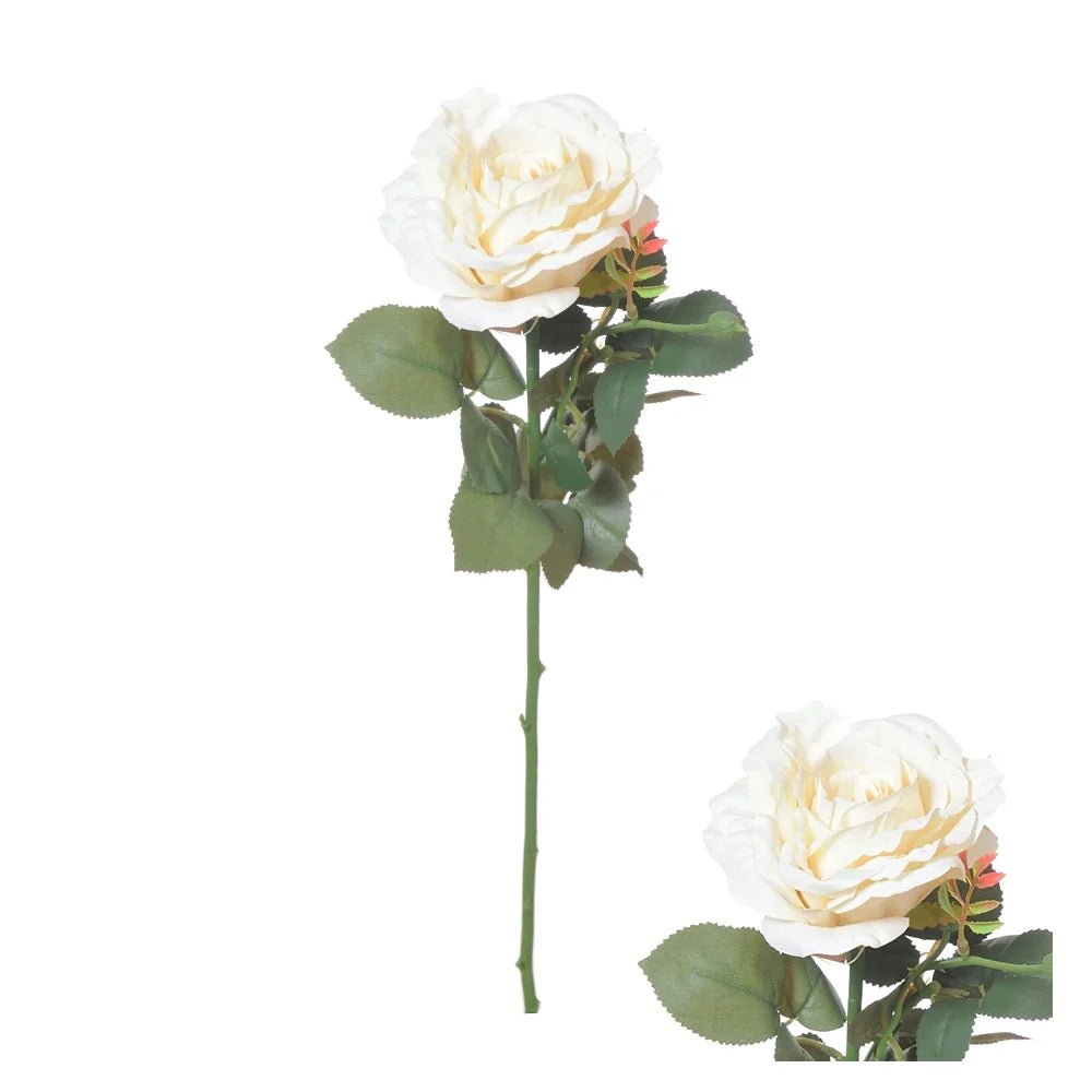 Hogewoning 66cm Ivory Ireland Rose Artificial Flower Stem - 362455 - Old Railway Line Garden Centre