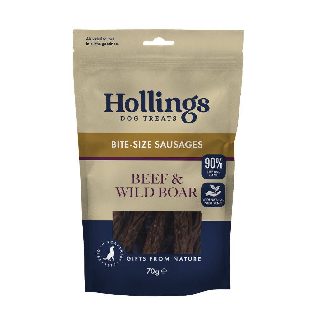 Hollings 70g Beef & Wild Boar Gourmet Sausages Dog Treats