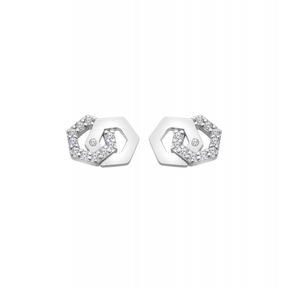 Hot Diamonds 10mm Hexagon Earrings - Silver