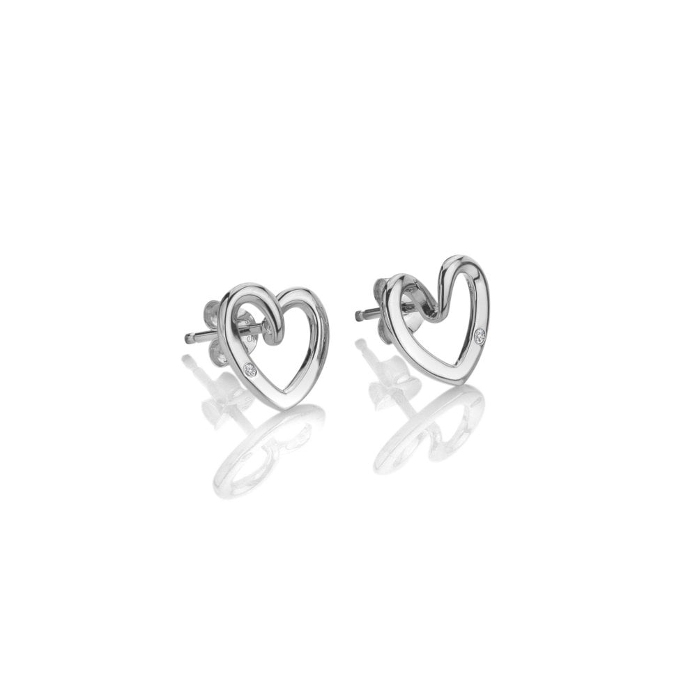 Hot Diamonds 11mm Classic Heart Earrings - Silver