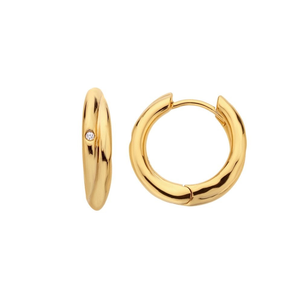 Hot Diamonds 15mm Aura Hoop Earrings - Gold