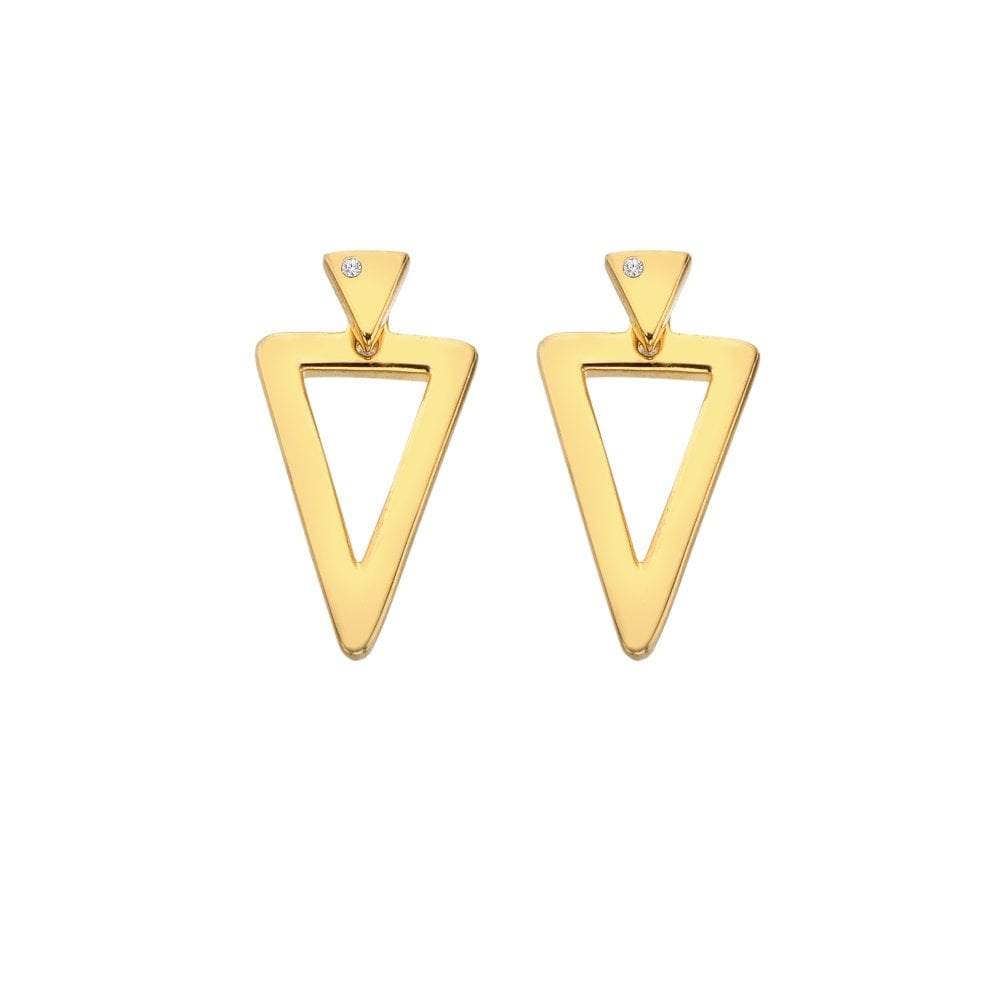 Hot Diamonds 16mm HD X GE Triangle Paired Earrings - Gold