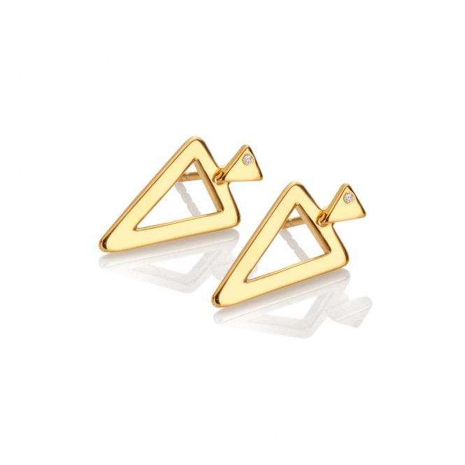 Hot Diamonds 16mm HD X GE Triangle Paired Earrings - Gold