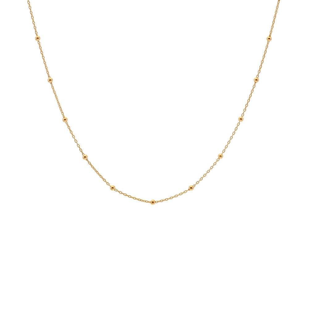Hot Diamonds 39cm Embrace Beaded Cable Chain - Gold
