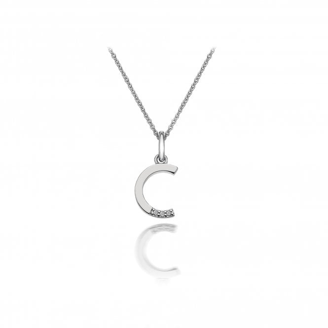 Hot Diamonds 45cm 'C' Micro Letter Necklace - Silver