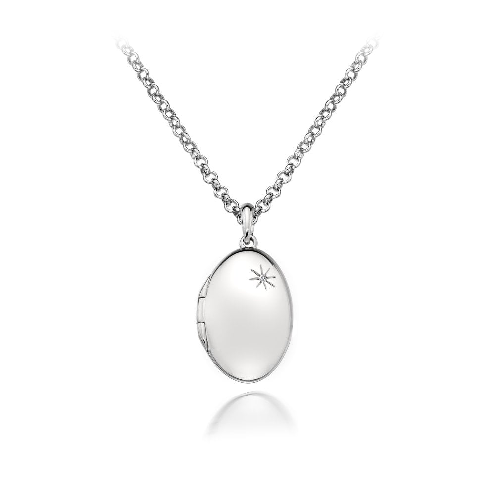 Hot Diamonds 45cm Confident Oval Locket Necklace - Silver