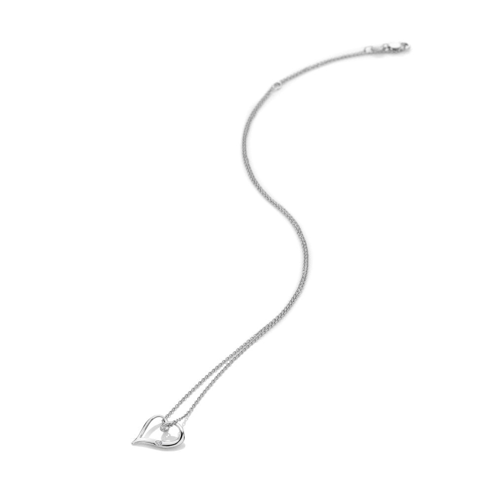 Hot Diamonds 45cm Delicate Pointed Twist Heart Necklace - Silver