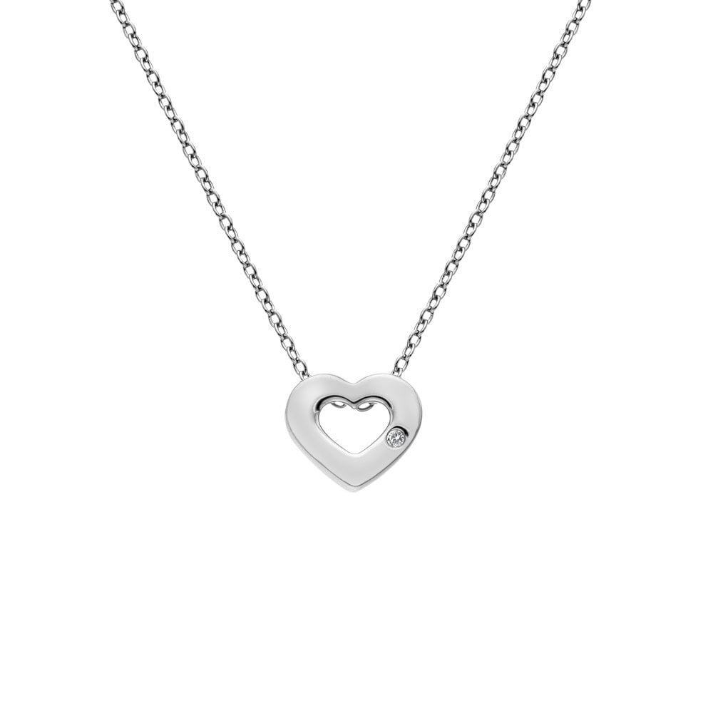 Hot Diamonds 45cm Diamond Amulet Heart Necklace - Silver