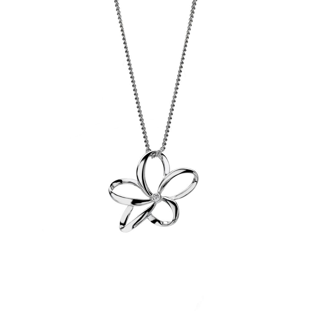 Hot Diamonds 45cm Natural Flower Necklace - Silver