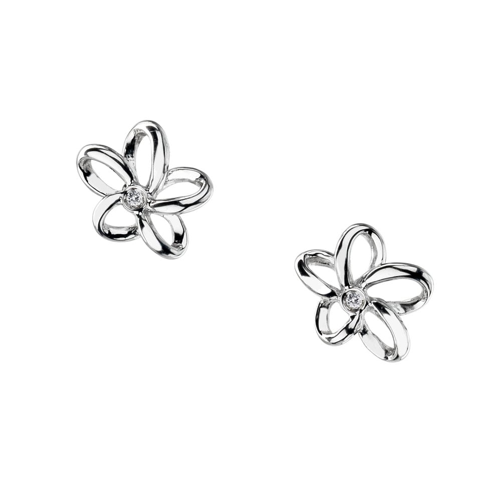 Hot Diamonds 8mm Natural Flower Stud Earrings - Silver